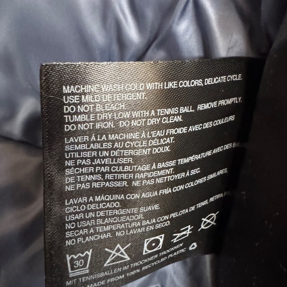 BERNARDO EcoPlume Hooded Walker Double Zip Bib Coat Jacket Smoke Blue Large - Picture 8 of 10